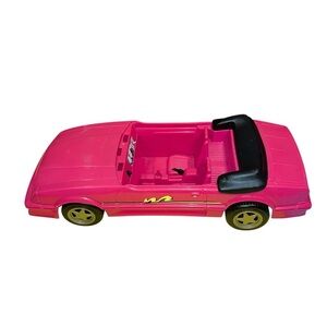 Vintage 90s hot pink Barbie Mustang convertible car